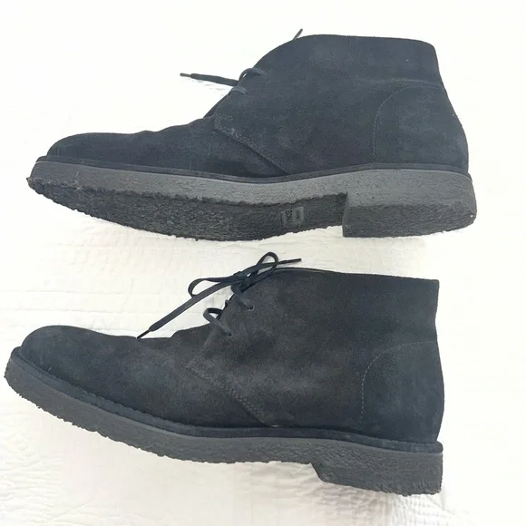 Vince Black Suede Chukka Boot Lace-Up Round Toe Men's US 11 EU 45 Casual